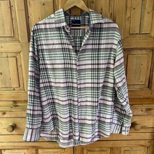 Men's Tommy Bahama Medium Flannel‎ Purple Button Front Shirt